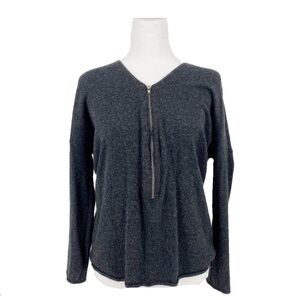 The Kooples Sport Cashmere Wool Dark Gray Long Sleeve Sweater